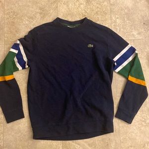 For Sale - Lacoste Textured Striped Crewneck